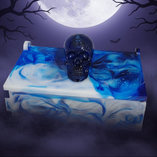 Blue Skull Box with Nun Image in Skull