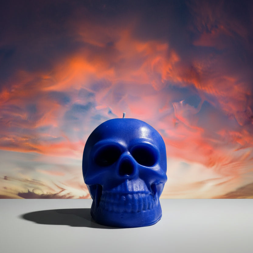 Blue Skull Scented Candle
