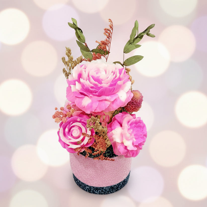 Floral Wax Melt Bouquet – Pink & White