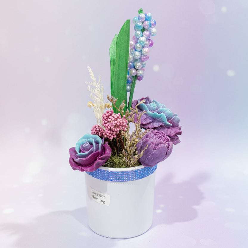 Violet & Azure Floral Wax Melt Arrangement
