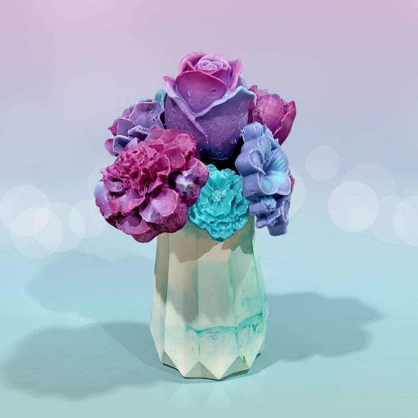 Two‑Tone Wax Melt Bouquet – Purple & Blue