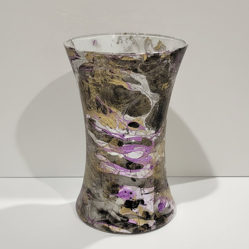 Contemporary Gold & Purple Accent Vase