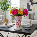 Multicolor Artistic Painted Glass Cylinder Vase