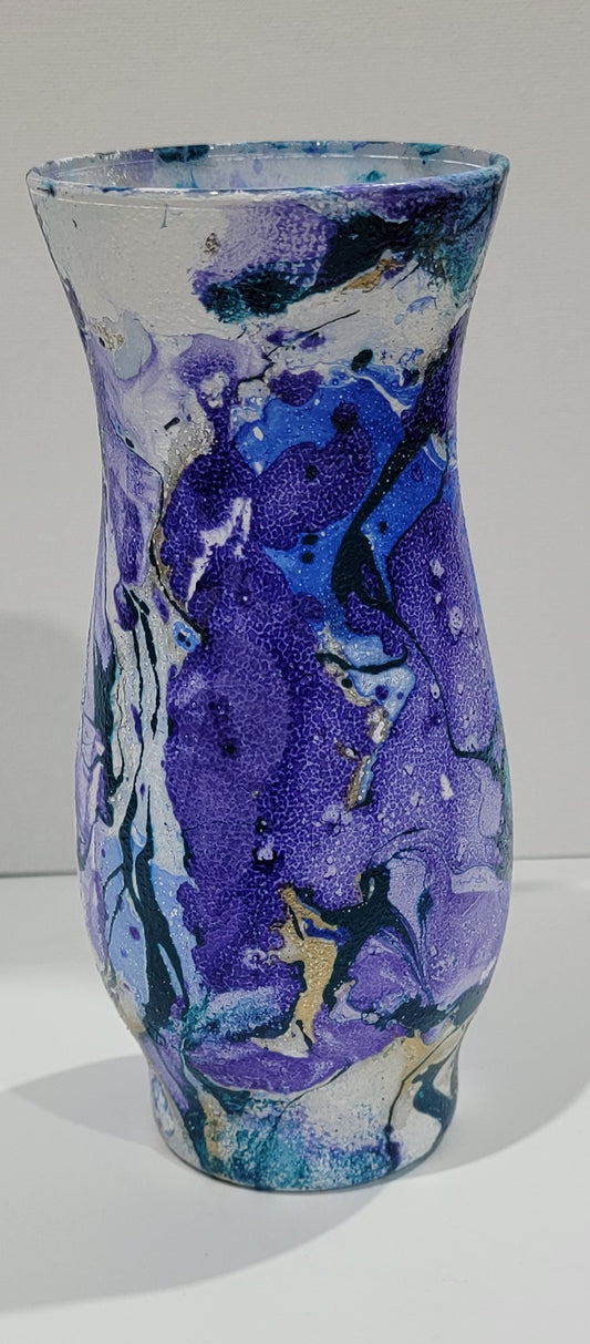 Small Painted Glass Vase