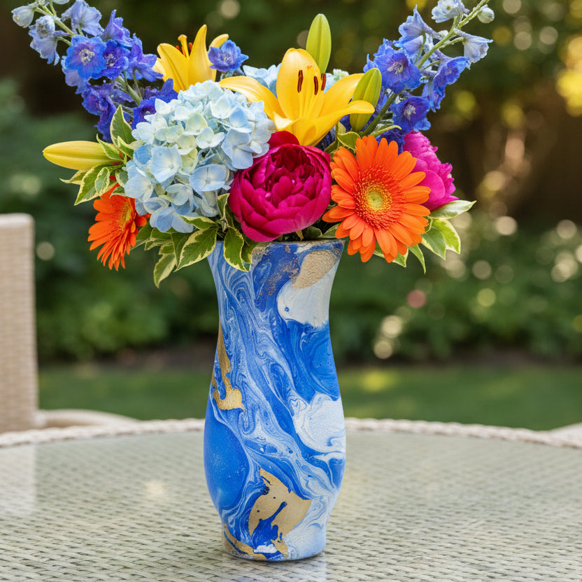Charming Gold & White Accent Vase