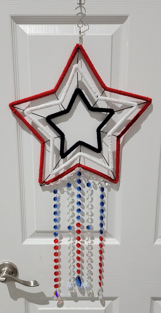 Red, White and Blue Star Sun Catcher