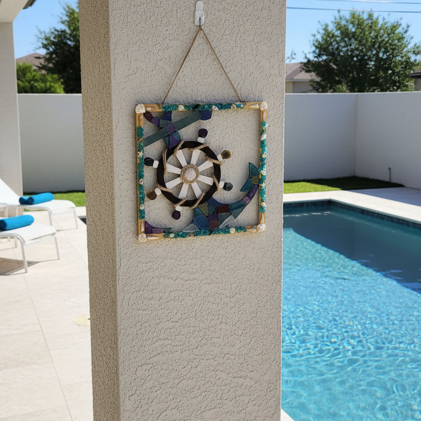 Handmade Sea Glass Anchor – Nautical Wall Decor