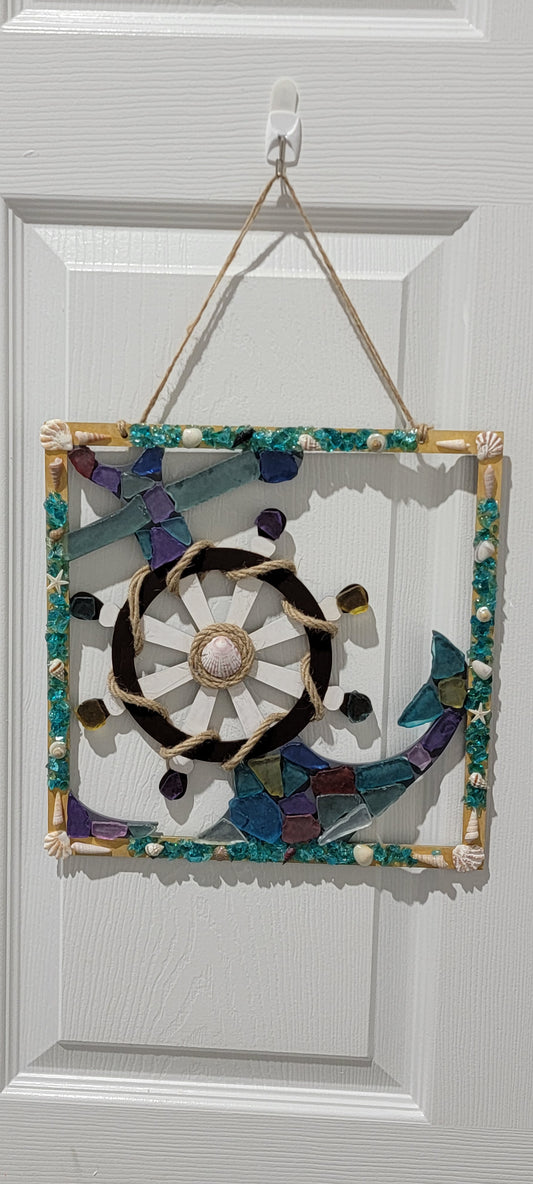 Sea Glass Anchor Decoration