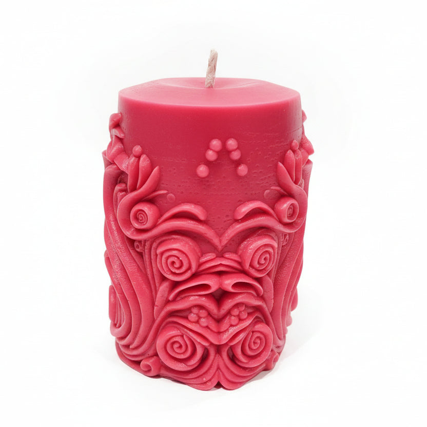 Pink Design Scented Pillar Candle