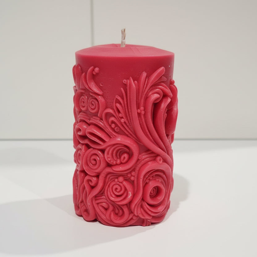 Pink Design Scented Pillar Candle