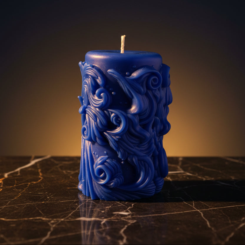 Blue Design Pillar Scented Candle (SOLD OUT)