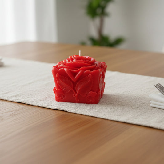 Red Rose Square Scented Candle