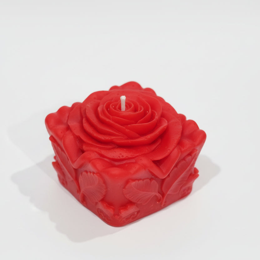Red Rose Square Scented Candle