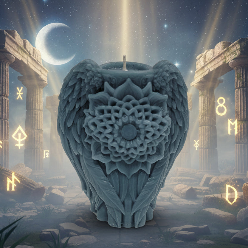 Angel Wing Decorative Pillar Candle