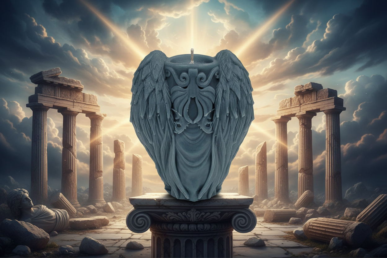 Angel Wing Decorative Pillar Candle