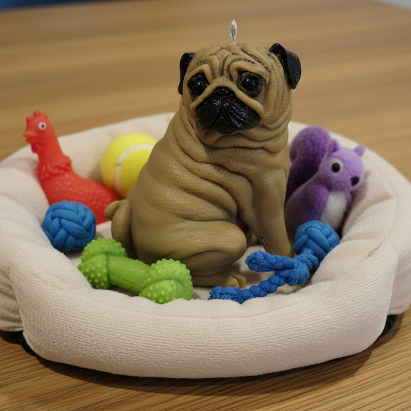 Pug Candle