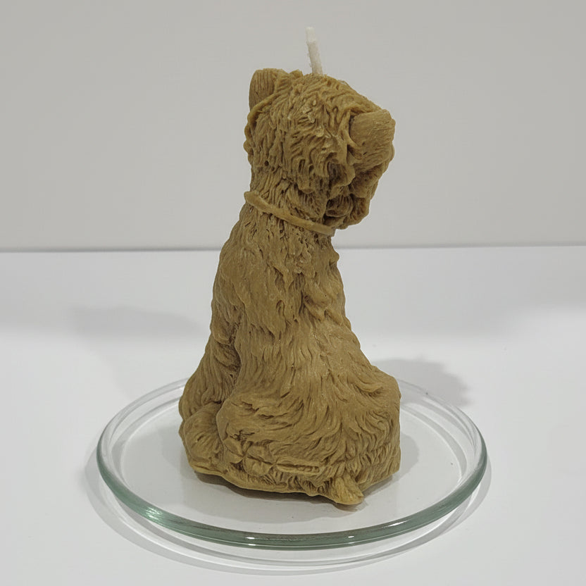 Beige Terrier Sculptural Candle