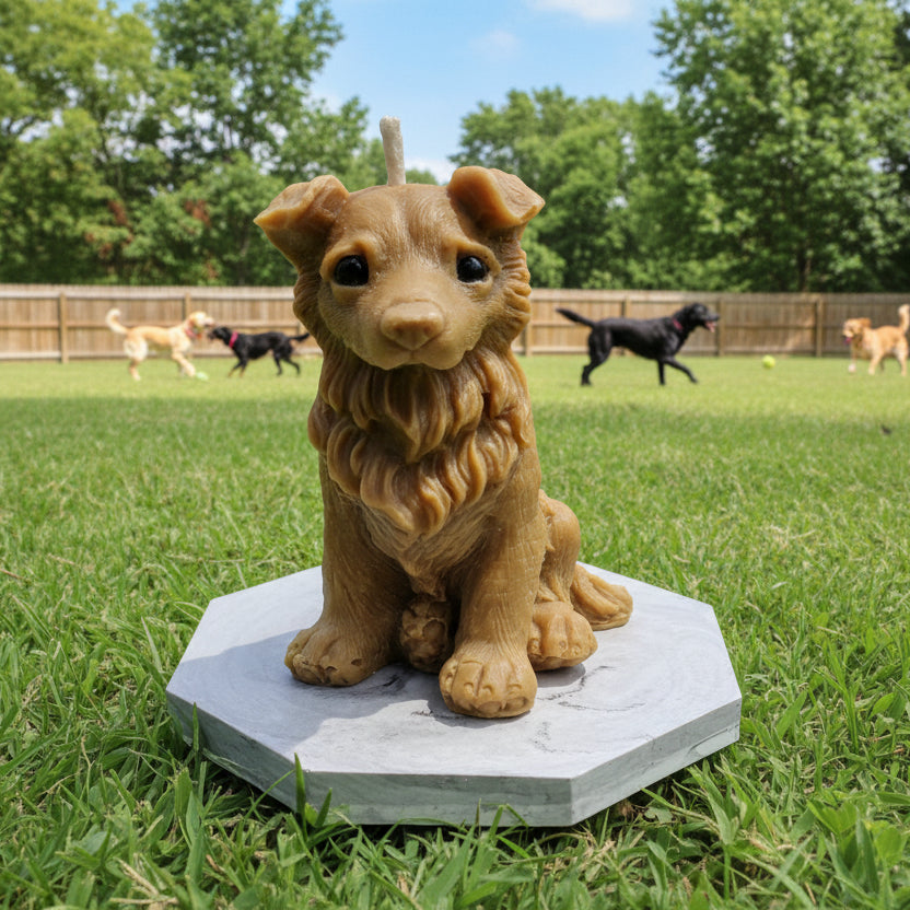 Cute Collie Sculptural Candle