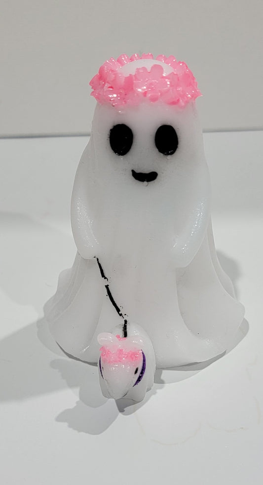 Girl and Dog Ghost Figurine