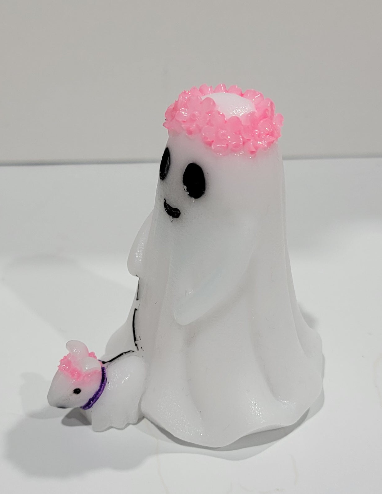 Ghost Girl with Dog White Figurine