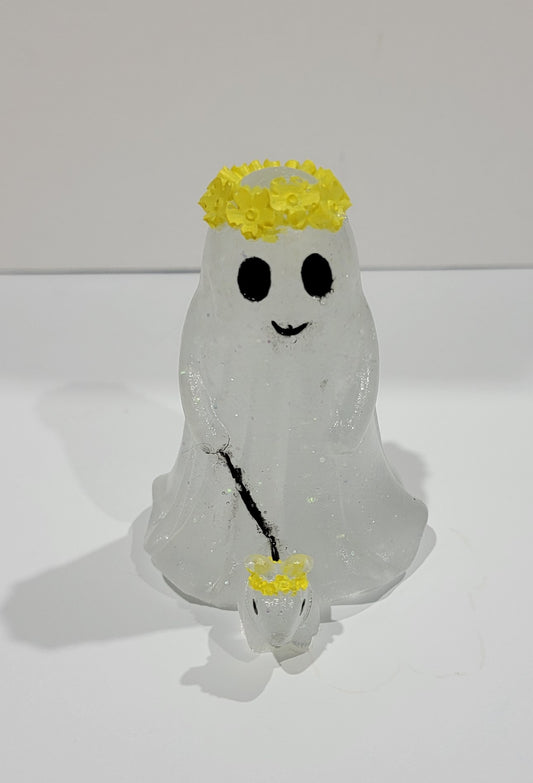 Ghost Girl with Dog Glow in The Dark Figurine