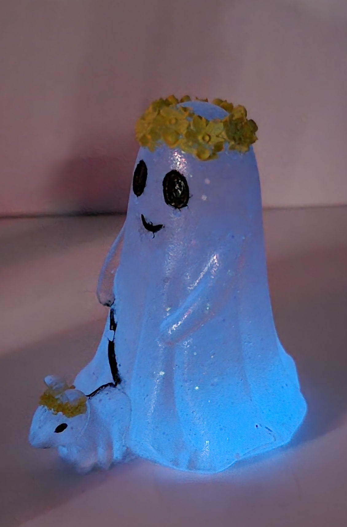 Ghost Girl with Dog Glow in The Dark Figurine