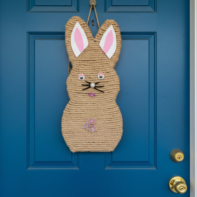 Handmade Jute Bunny Door Decoration