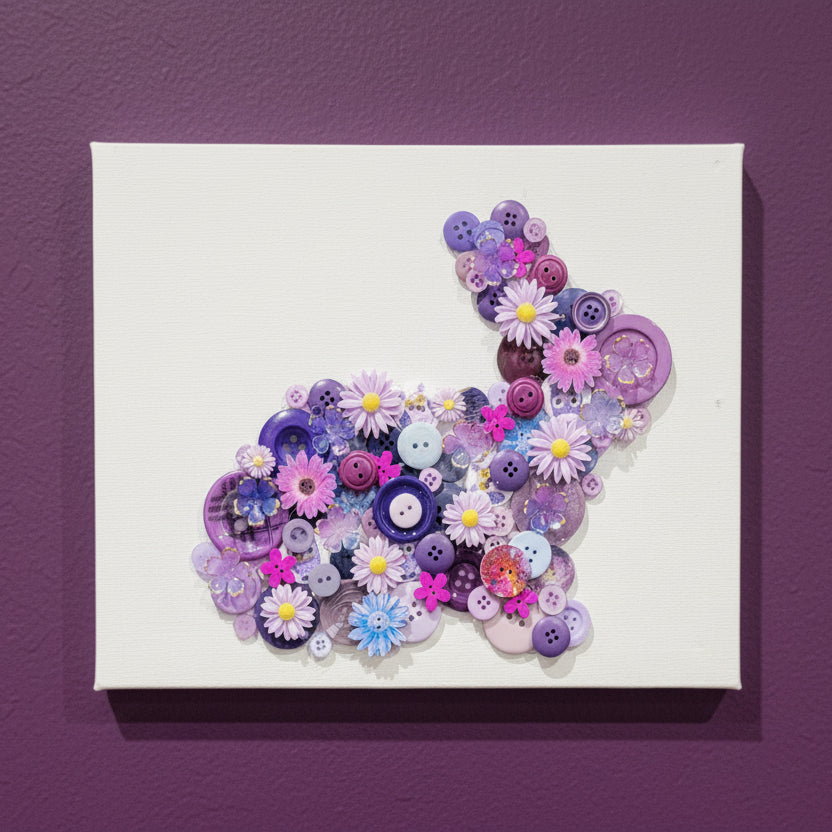 Purple Button Bunny – Spring & Easter Decor