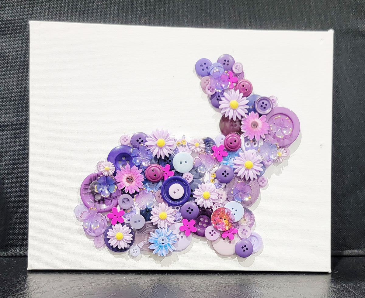 Purple Button Bunny – Spring & Easter Decor