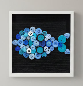 Blue Fish Button Art