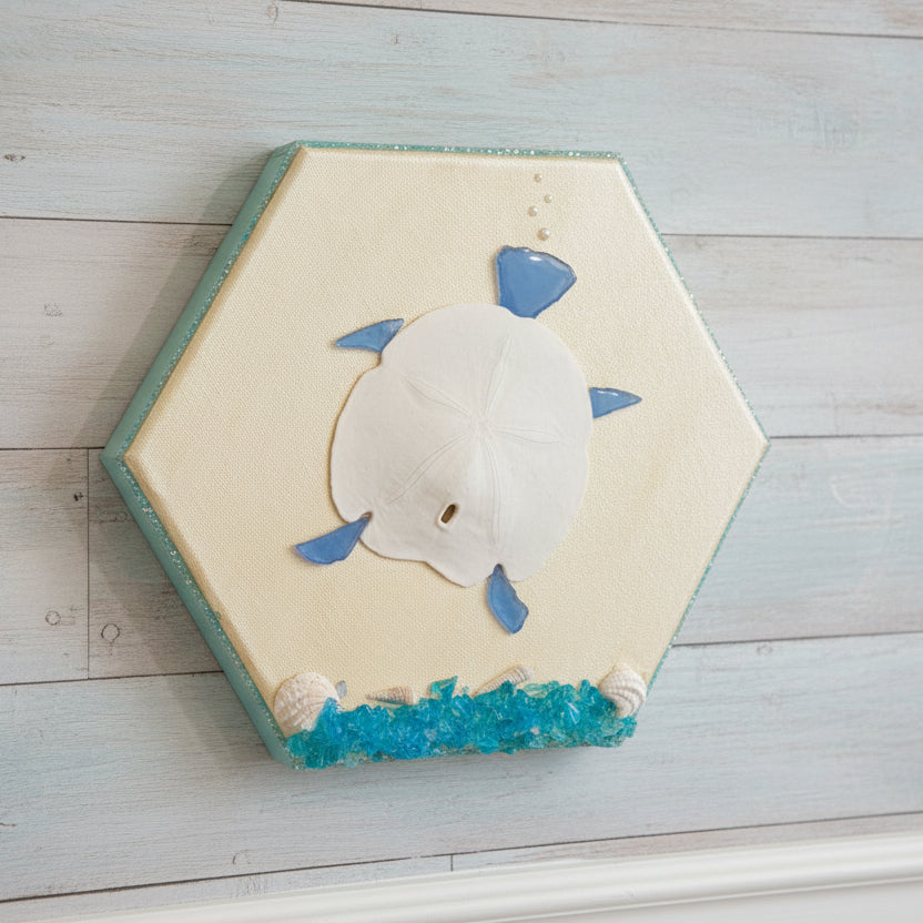 Coastal Sea Glass Turtle – Beach‑Inspired Shell Art