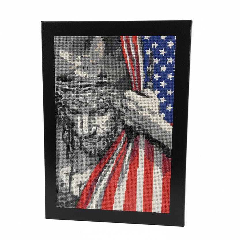 Christ With American Flag