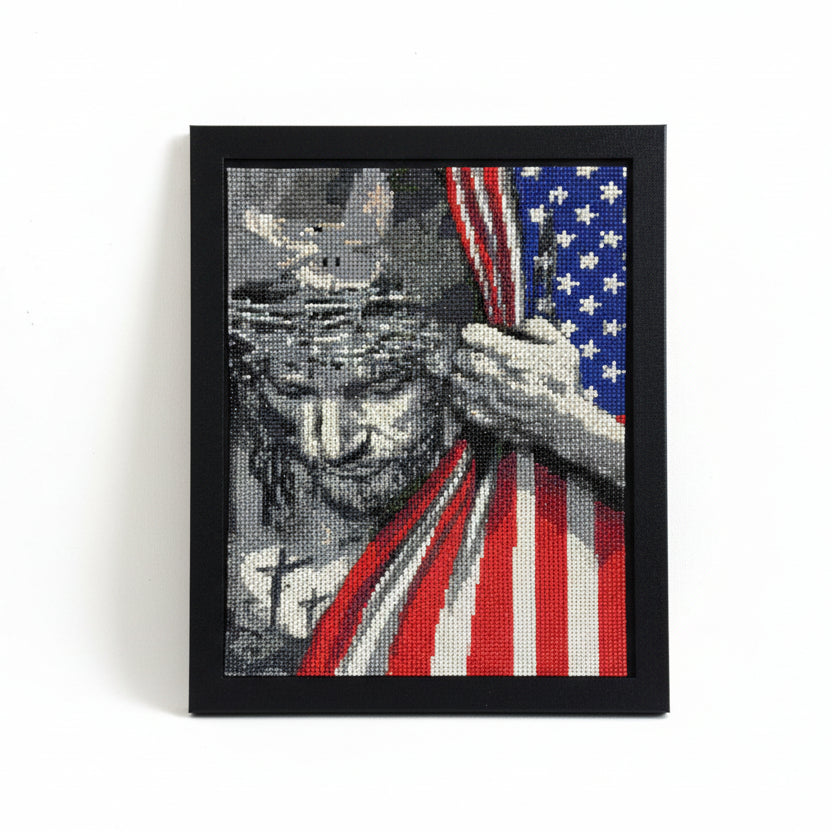 Christ With American Flag