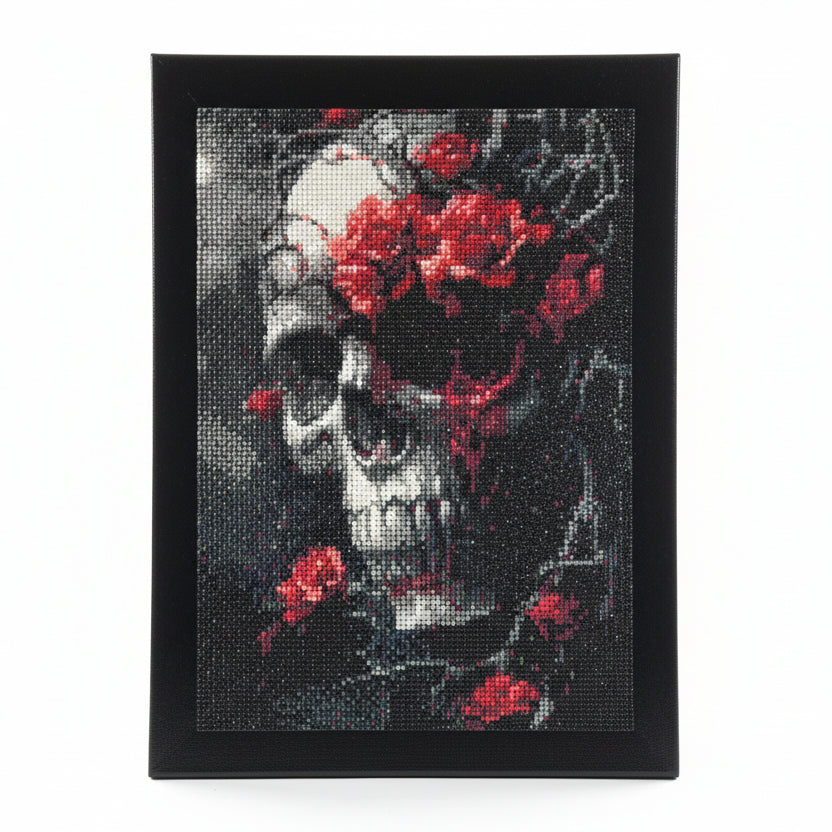 Edgy Skull & Roses Diamond Art