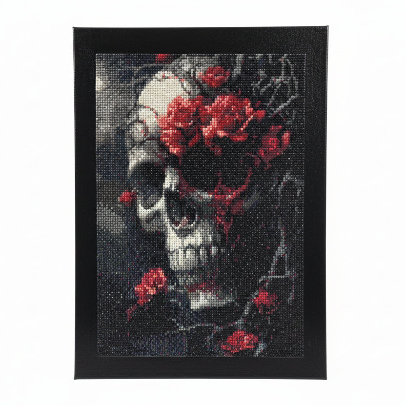 Edgy Skull & Roses Diamond Art