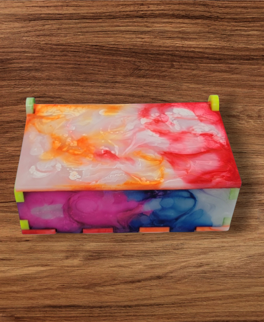 Handcrafted Rainbow Resin Box