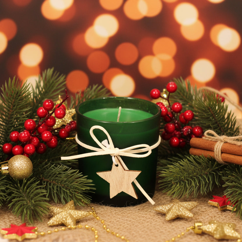 7oz Green Scented Christmas Container Candle