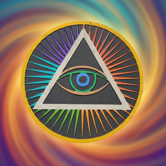 Modern Circular Pyramid Art Plaque