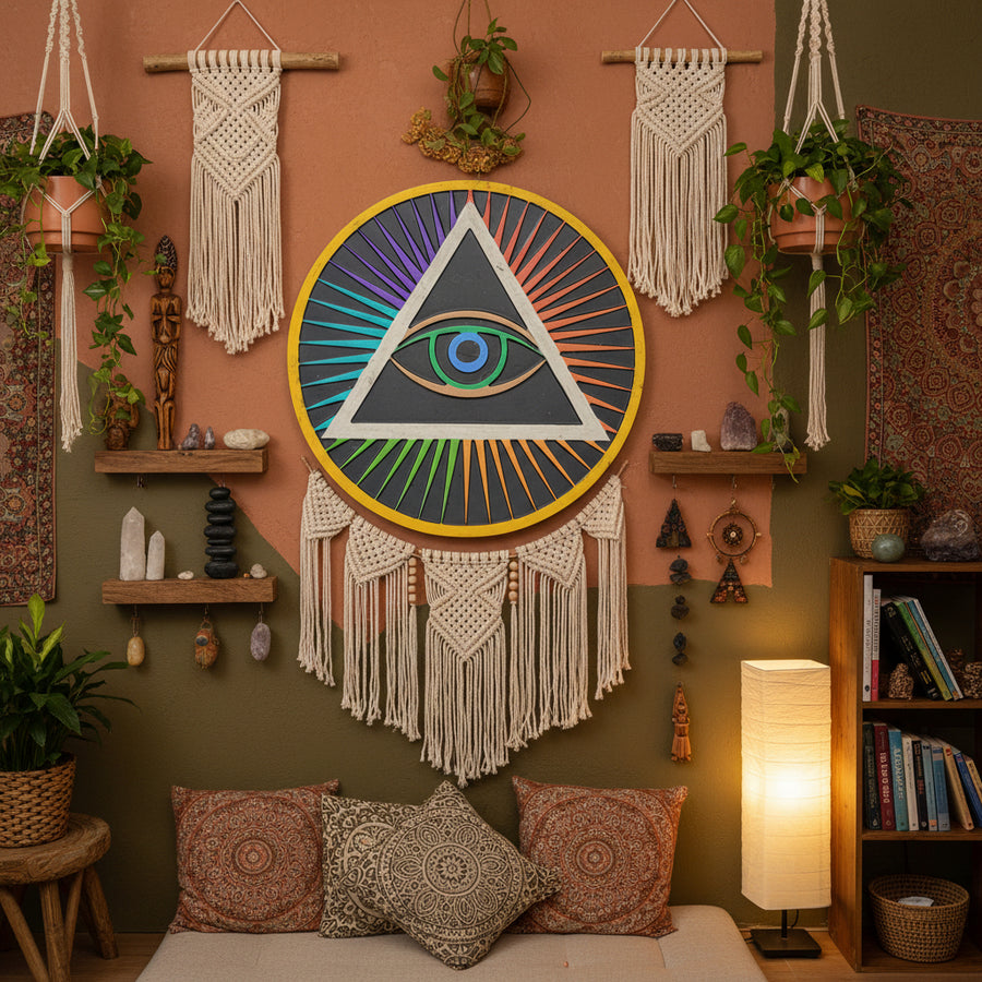 Modern Circular Pyramid Art Plaque