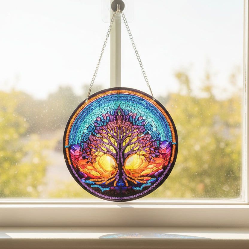 Colorful Tree Window Art