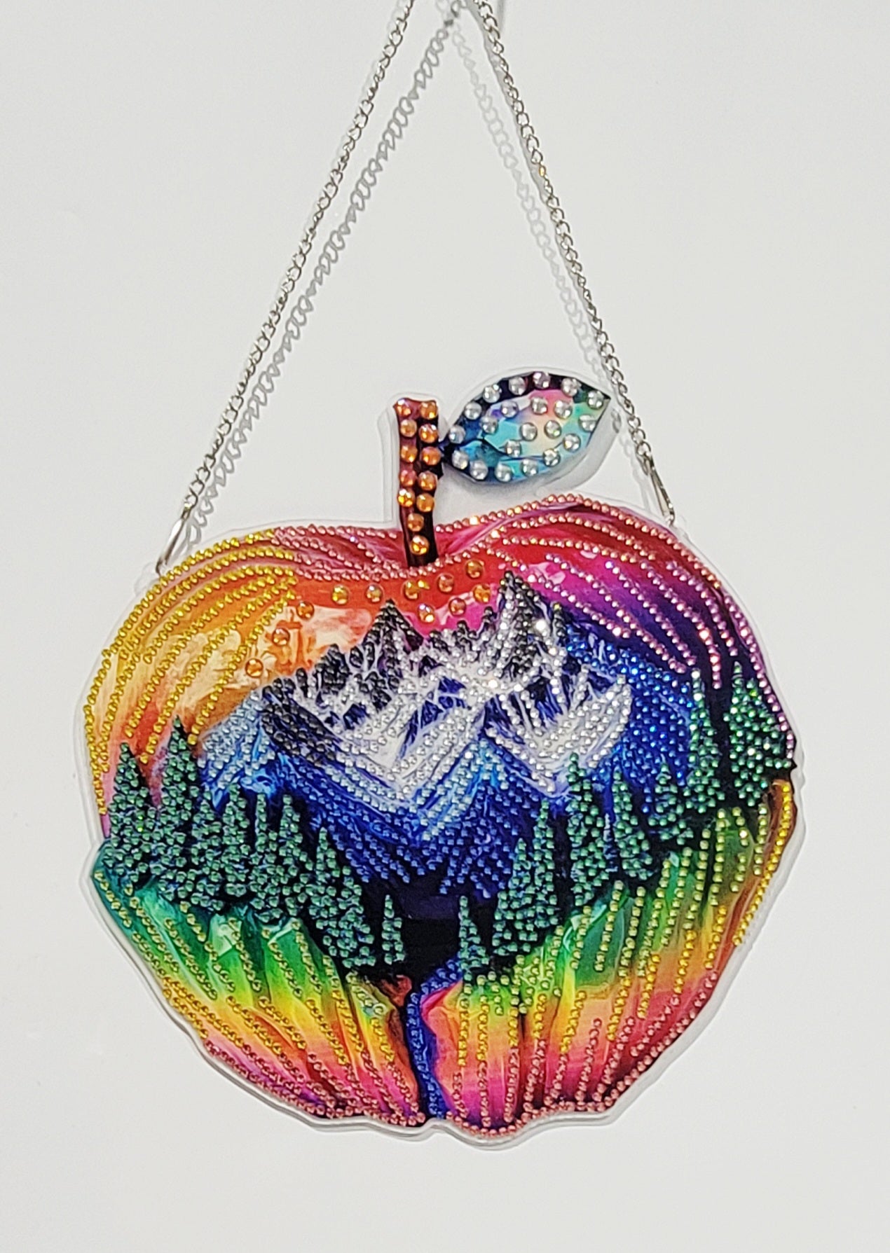 Apple Mountain Scene Window Hanger
