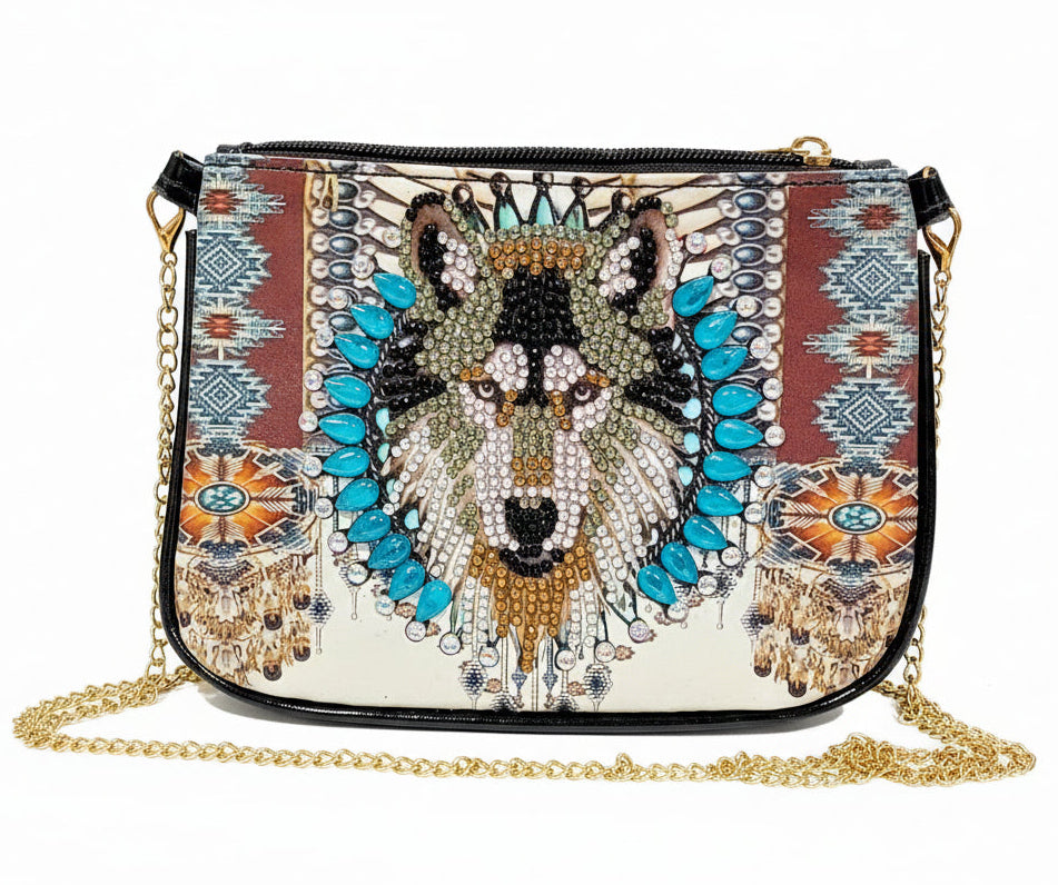 Wolf Shoulder Bag – Lightweight Faux Leather Purse