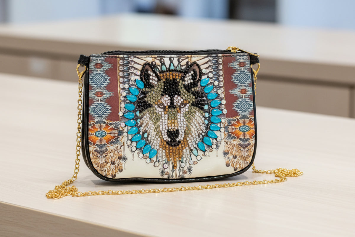 Wolf Shoulder Bag – Lightweight Faux Leather Purse