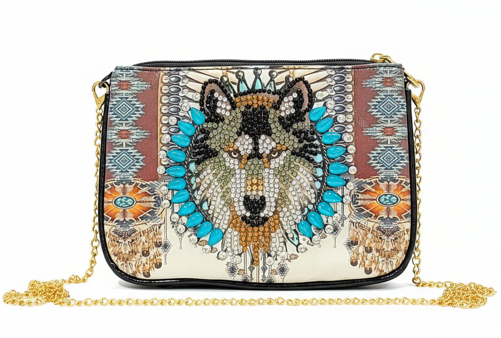 Wolf Shoulder Bag – Lightweight Faux Leather Purse