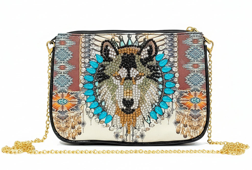 Wolf Shoulder Bag – Lightweight Faux Leather Purse