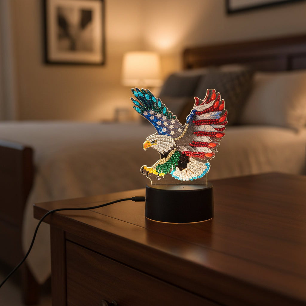 Shimmering Diamond Art Eagle Nightlight