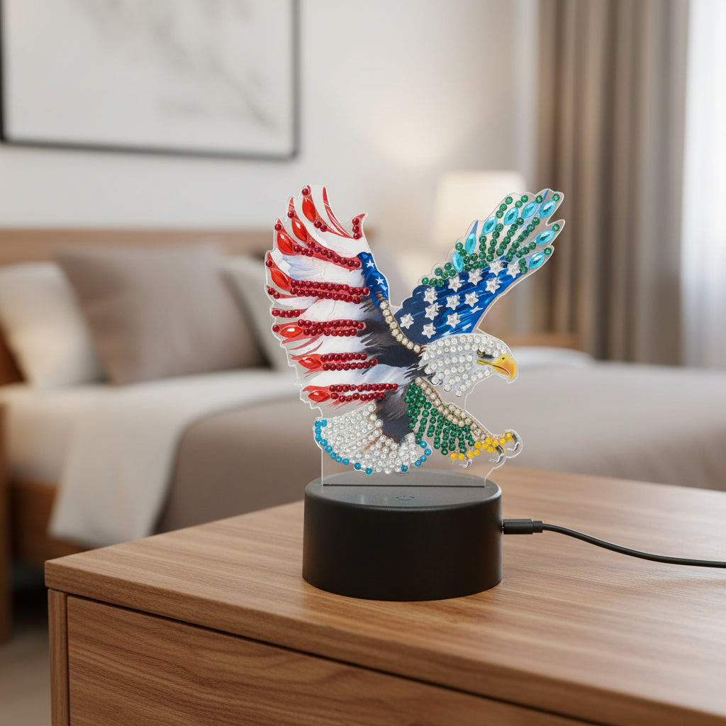 Shimmering Diamond Art Eagle Nightlight
