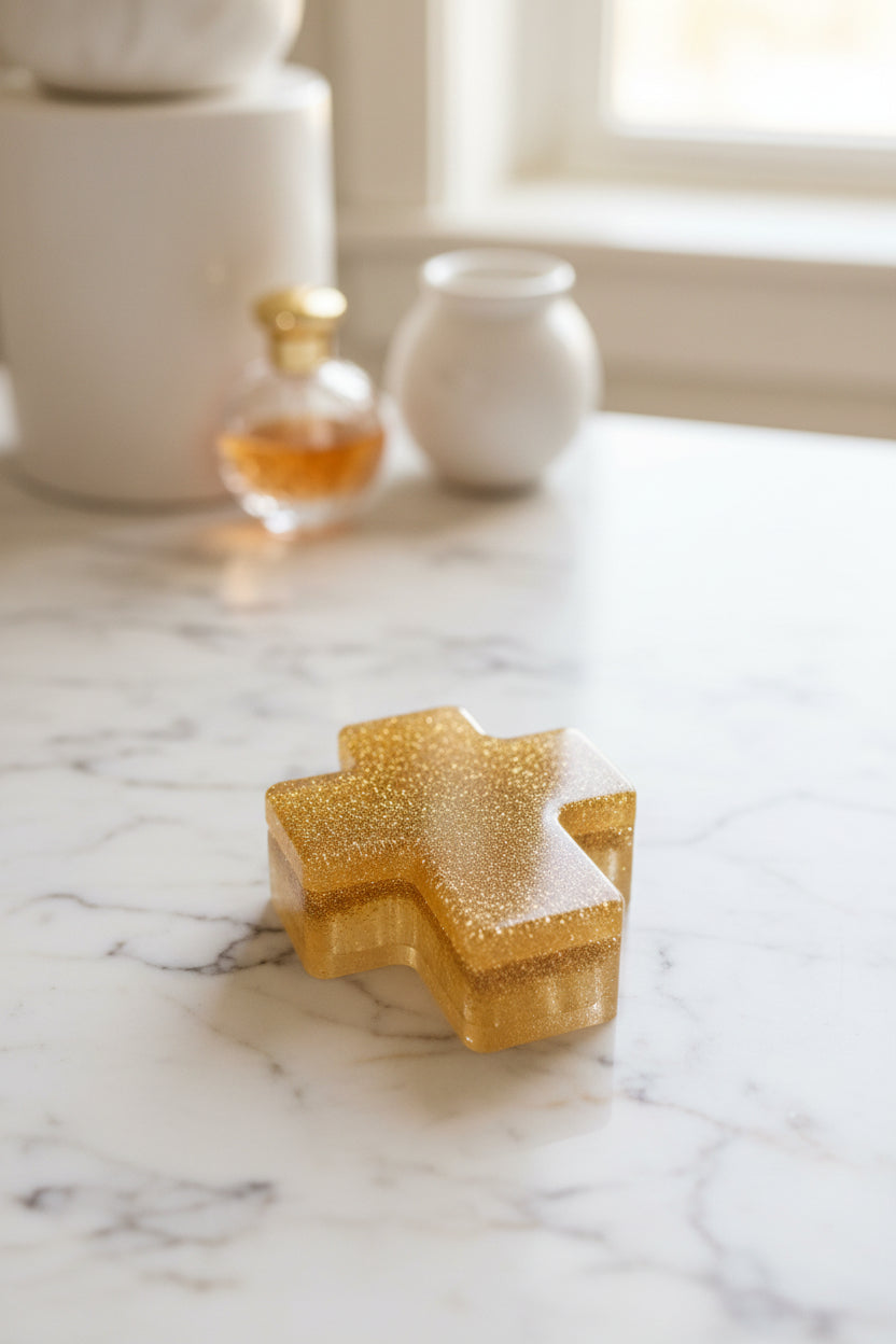 Glitter Cross Trinket Box – Compact Decorative Storage Box