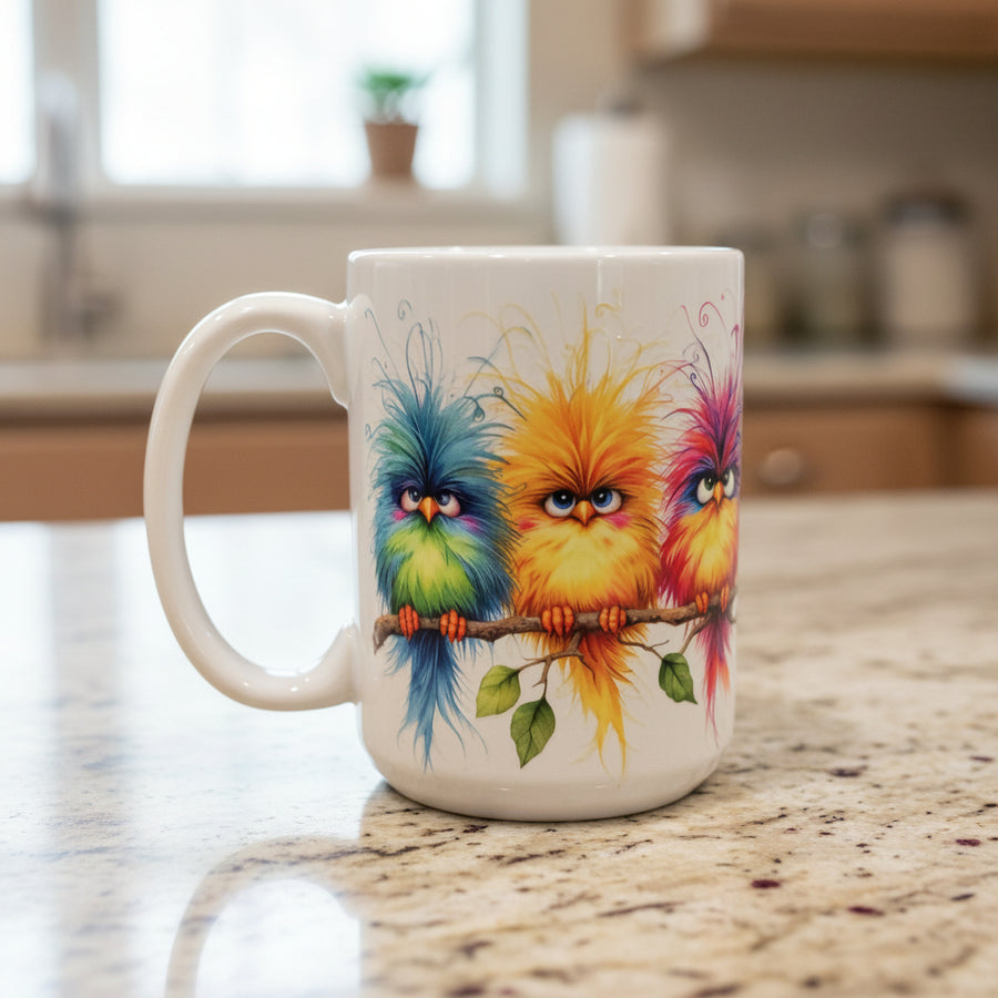 Birds Design - 15 oz Ceramic Mug