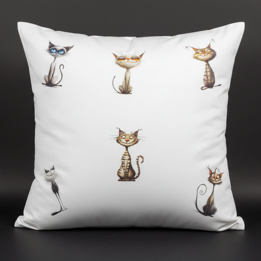 Funny Cat Large Throw Pillow – Playful 18" Home Accent